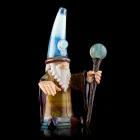 Phil Siegel Glass Wizard With Blue Hat And Crystal Staff