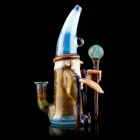 Phil Siegel Glass Wizard With Blue Hat And Crystal Staff - 2