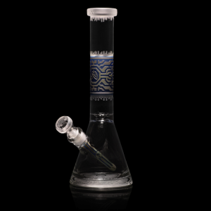 Milkyway | Respire 15″ Silver and Blue Frit Beaker Bong